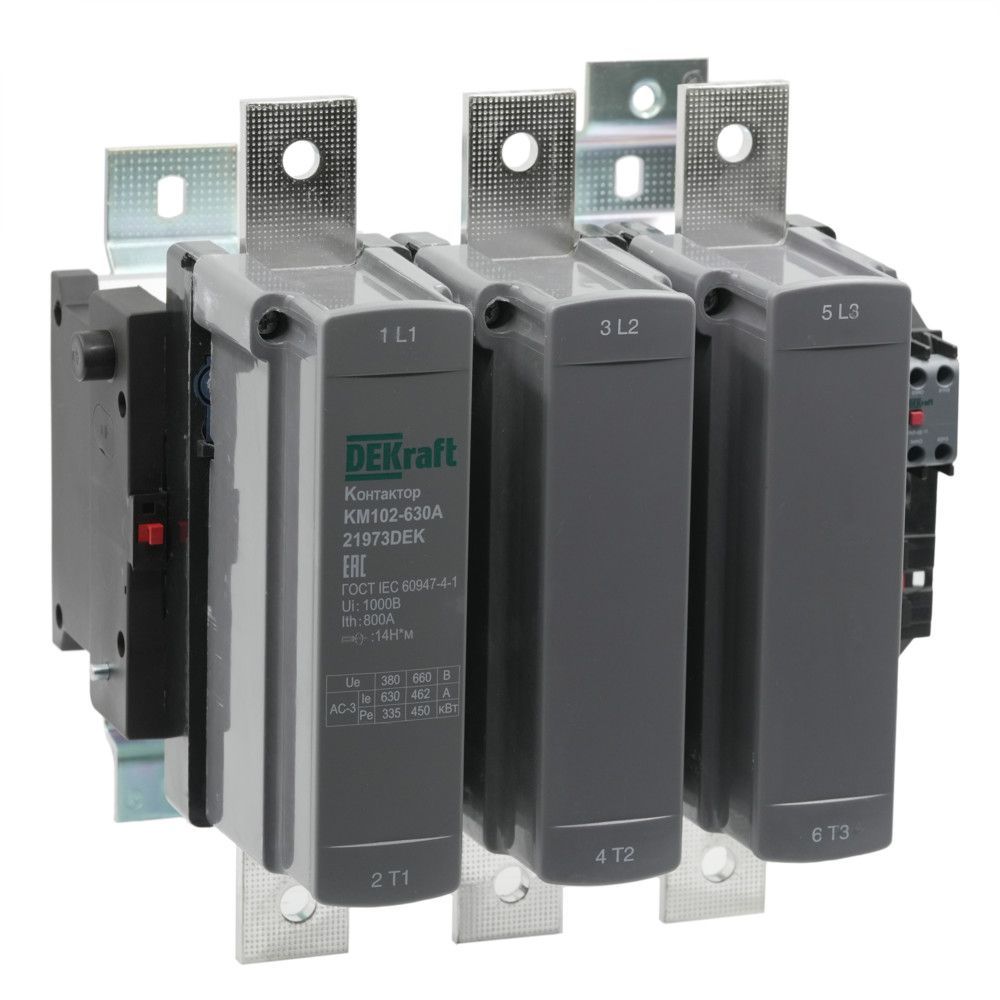 Контактор 630А 220В АС3 АС4 1НО+1НЗ КМ-102 фото