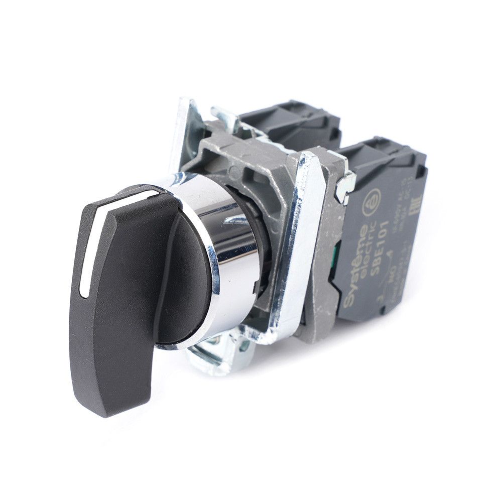 Переключатель SB4 в сборе модульный 22мм 3 позиции с фиксацией ручка 2НО фото