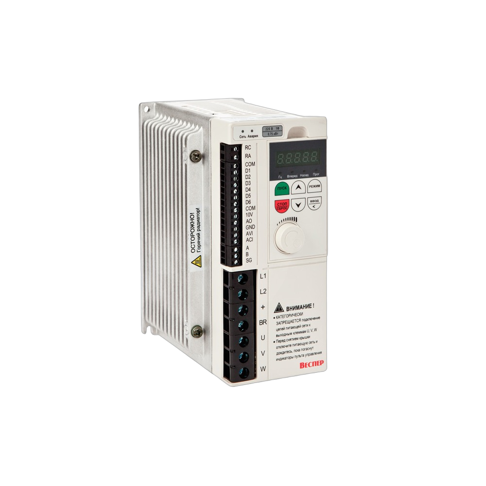 Преобразователь частоты Веспер E4-8400-S1L 0.75кВт 220В, со съёмным пультом фото
