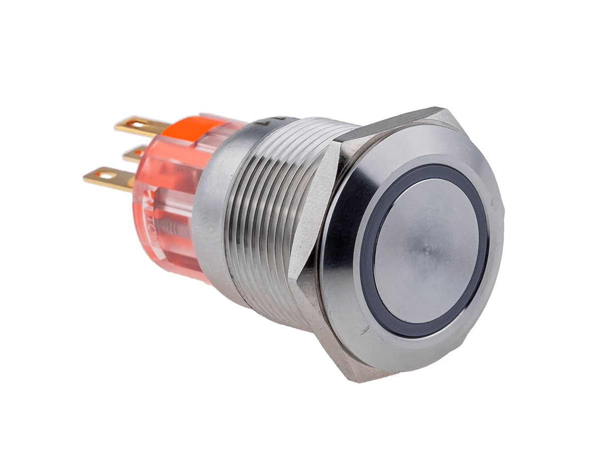 Кнопка с подсветкой зеленая, с возвратом, 220В AC, IP67 Meyertec MT67-R220G11 фото