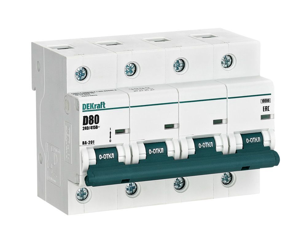 Автоматический выключатель ВА-201 4P 80А D 10кА фото