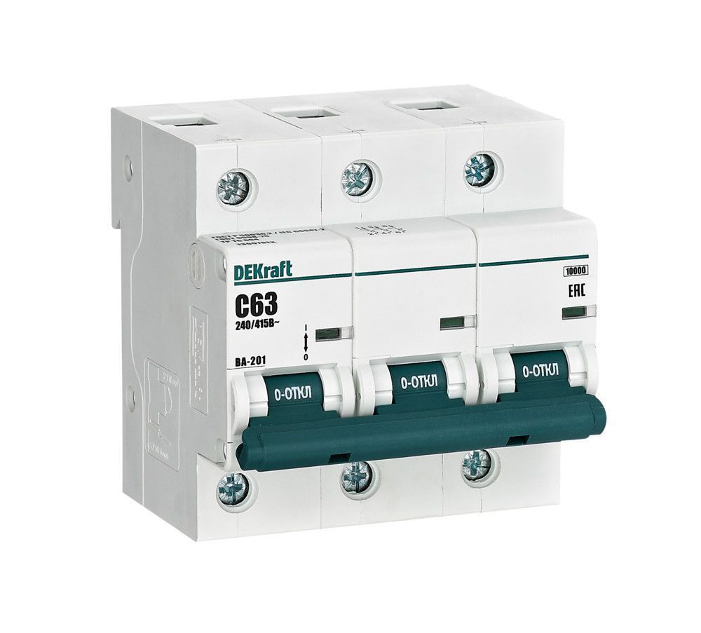 Автоматический выключатель ВА-201 3P 63А C 10кА фото