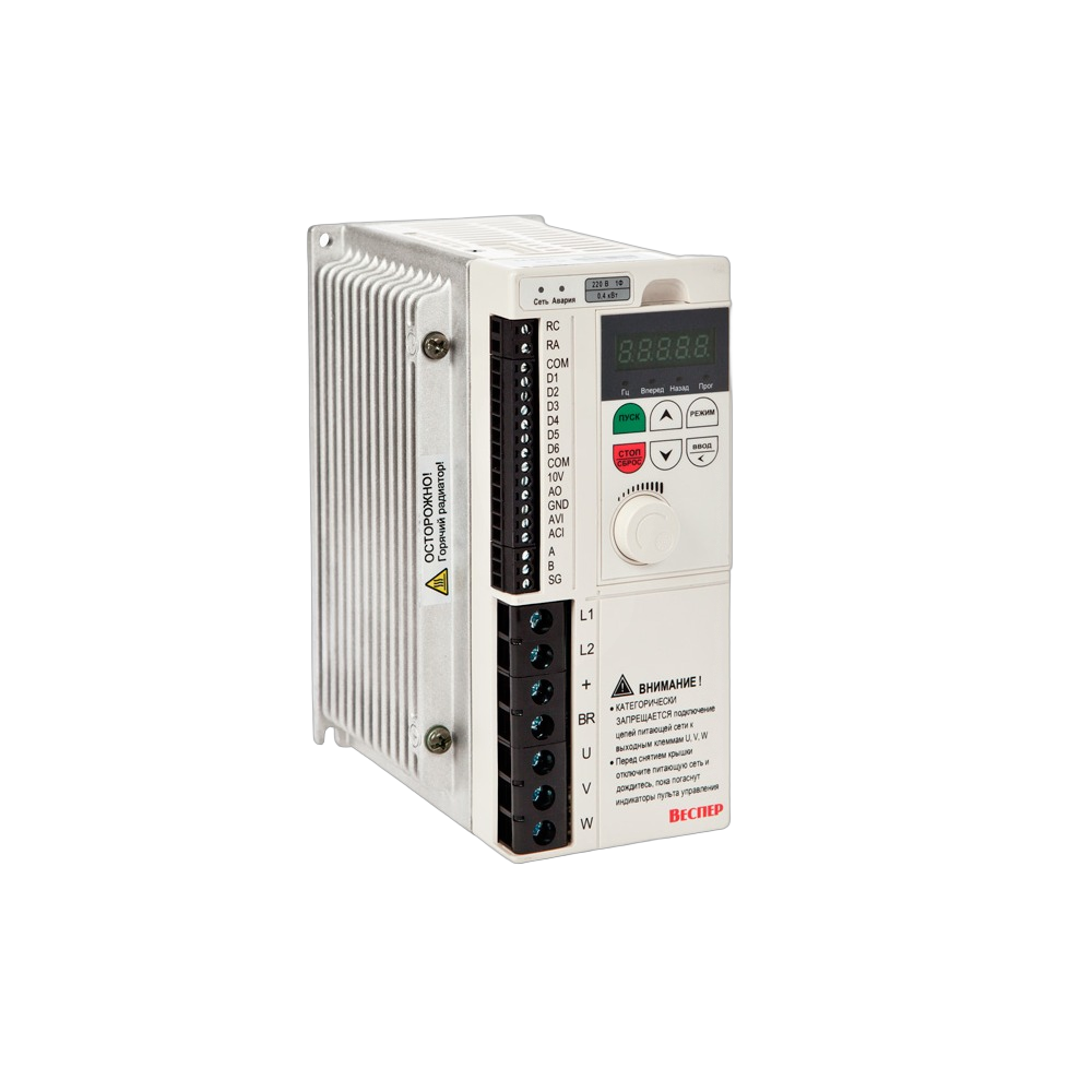 Преобразователь частоты Веспер E4-8400-SP5L 0.4кВт 220В, со съёмным пультом фото