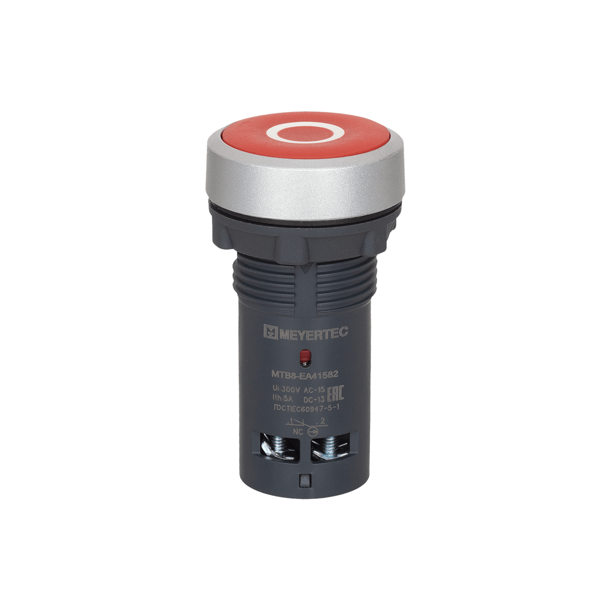 Кнопка плоская красная, маркировка "O", 1NС, IP65, пластик Meyertec MTB8-EA41582 фото