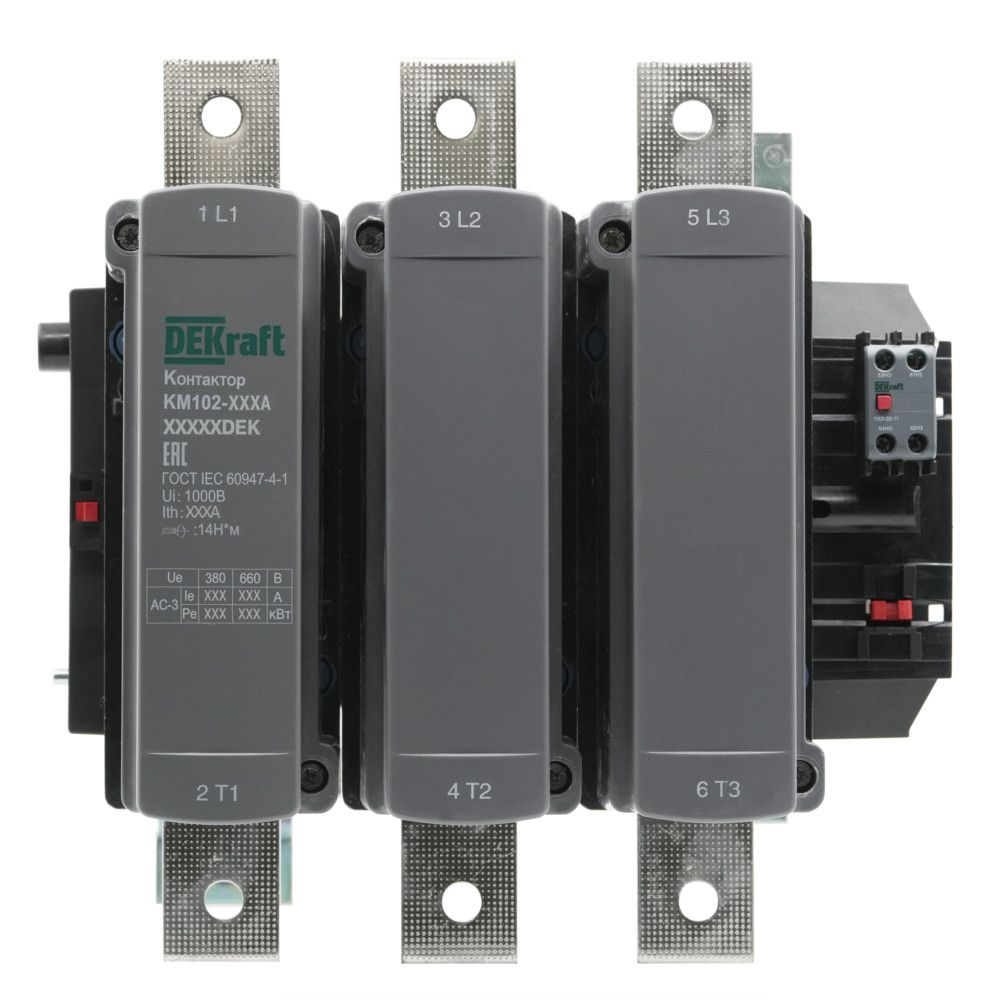 Контактор 630А 110В АС3 АС4 1НО+1НЗ КМ-102 фото