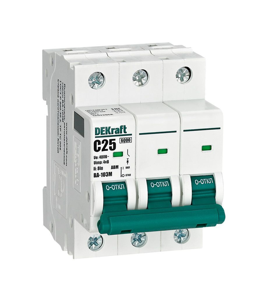 Автоматический выключатель ВА-103М 3P 25А C 6кА без теплозащиты фото