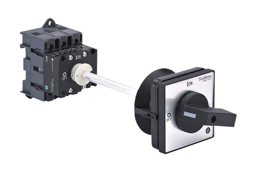 ВЫКЛЮЧАТЕЛЬ-РАЗЪЕДИНИТЕЛЬ 3P 40A IP40 С ЧЁРНОЙ ВЫНОСНОЙ РУКОЯТКОЙ НА ДИН-РЕЙКЕ/ПЛАТЕ фото