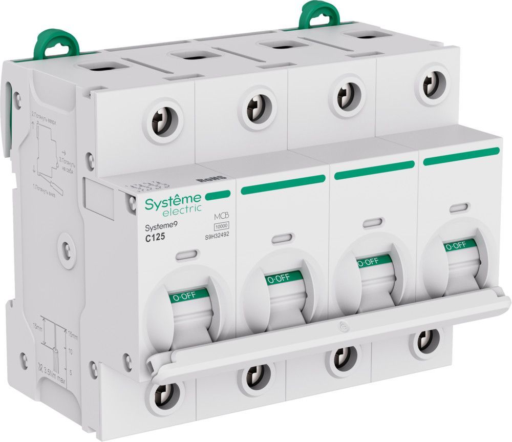 Systeme9 Автоматический выключатель (АВ) 27мм C 125A 4P 10 kA 400В фото