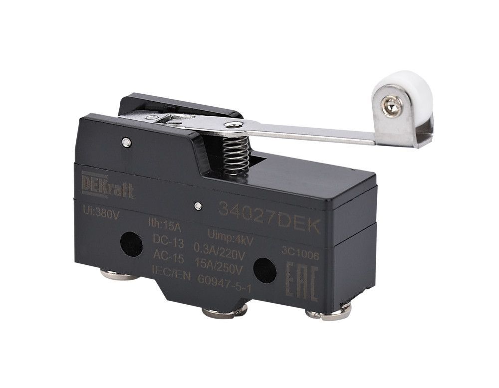 Миниатюрный конц. вык. 1НО1НЗ шарнирного длиннорычажного типа с роликом фото