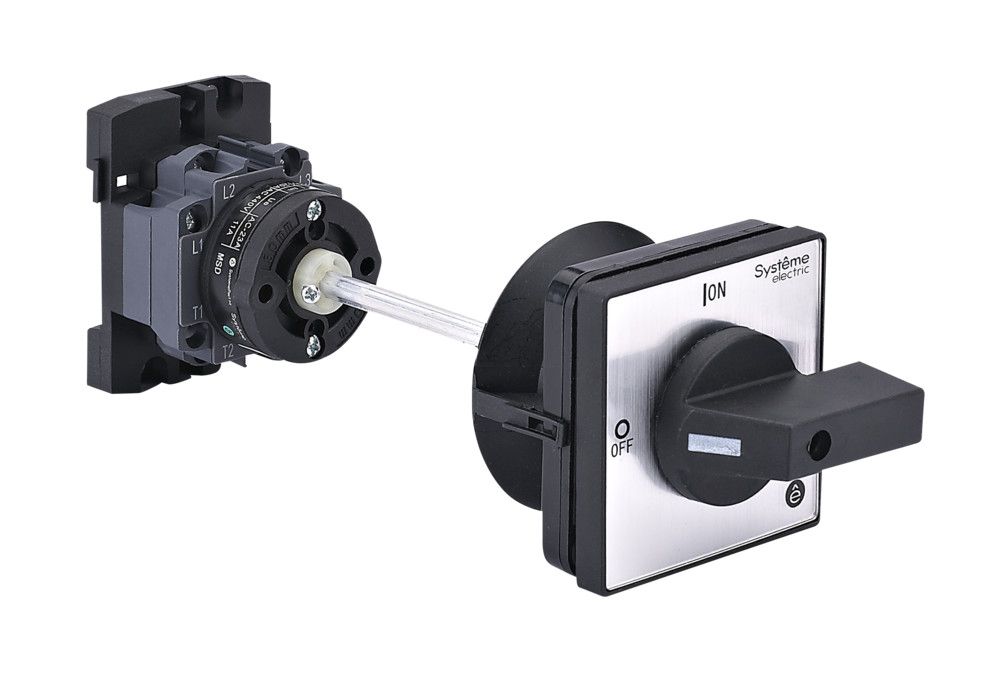 ВЫКЛЮЧАТЕЛЬ-РАЗЪЕДИНИТЕЛЬ 3P 20A IP40 С ЧЁРНОЙ ВЫНОСНОЙ РУКОЯТКОЙ НА ДИН-РЕЙКЕ/ПЛАТЕ фото