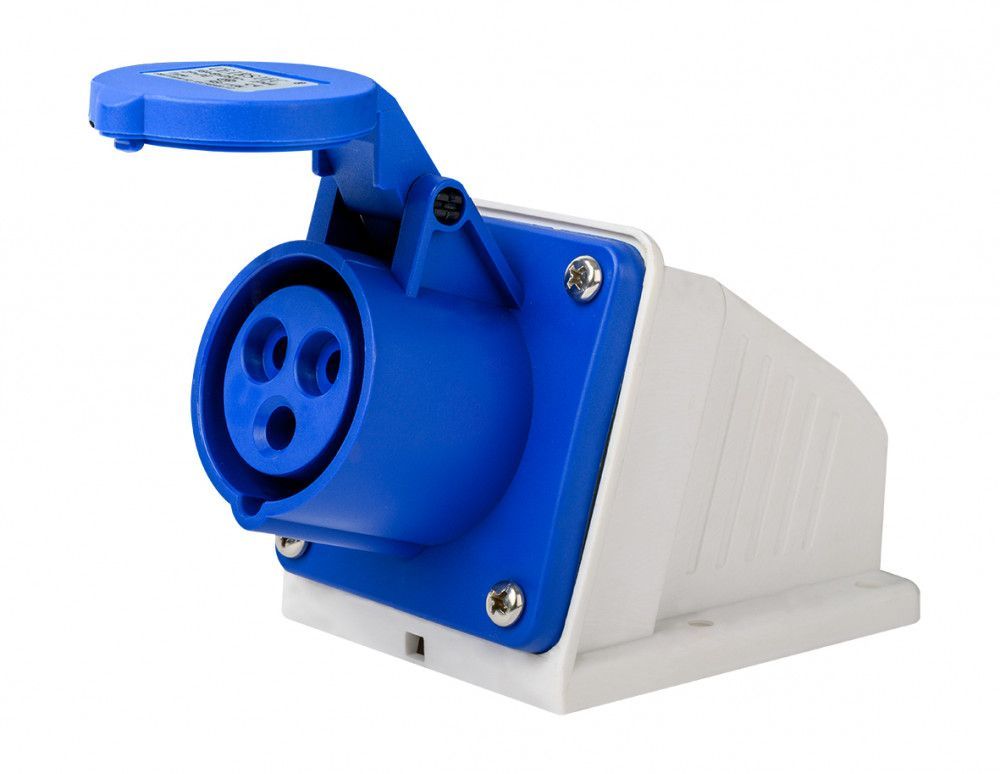 Розетка стац. 2Р+РЕ 16А 220В IP44 РС-103 фото