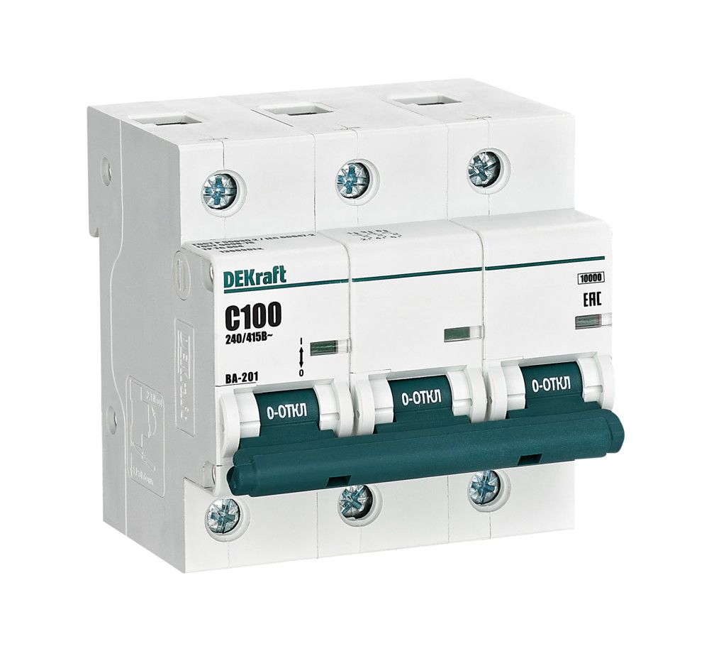 Автоматический выключатель ВА-201 3P 100А C 10кА фото