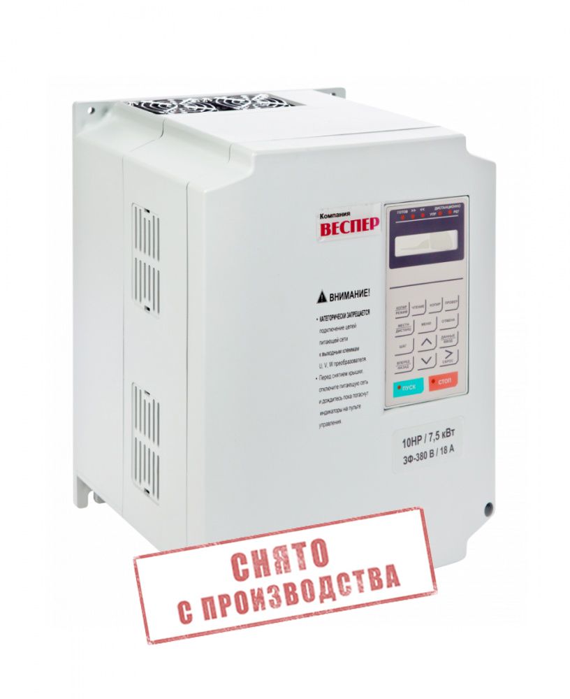 Преобразователь частоты Веспер EI-9011-010H 7,5 кВт 380В фото