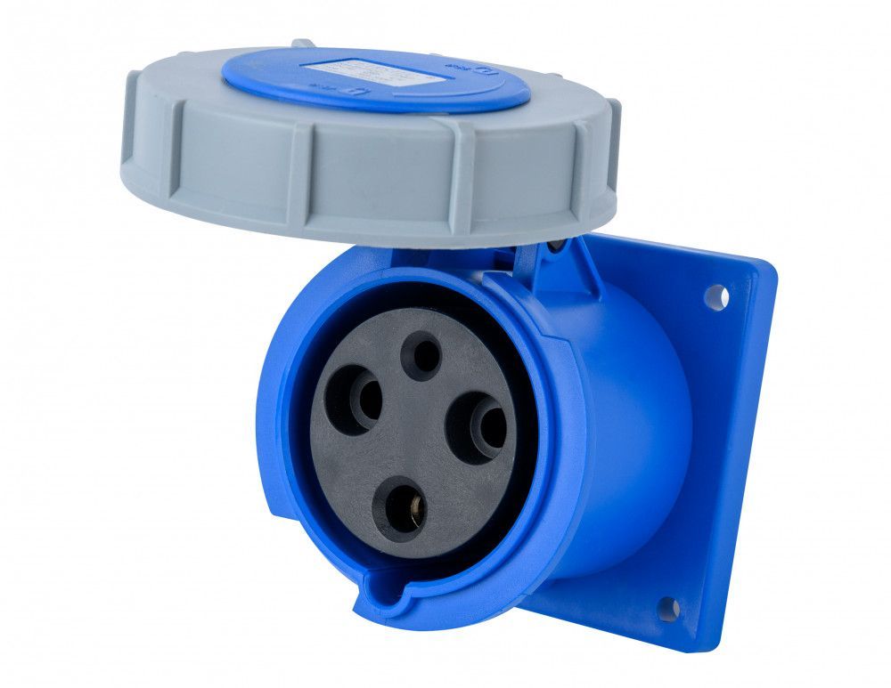 Розетка для скрытой проводки 2Р+РЕ 63А 220В IP67 РЩ-103 фото