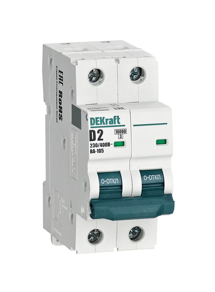 Автоматический выключатель ВА-105 2P 2А D 10кА фото