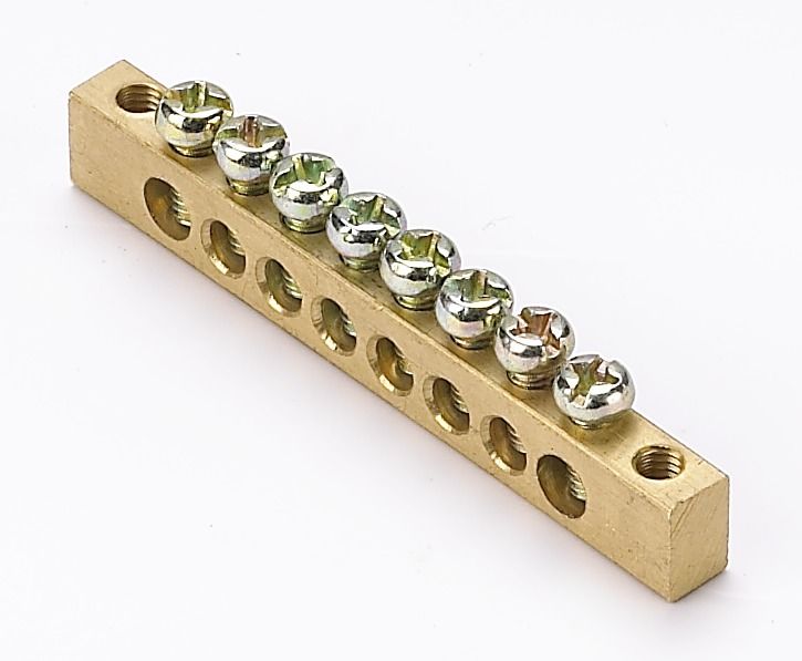 Шина нулевая 8 групп/крепеж по краям, сеч. 6x9 м фото