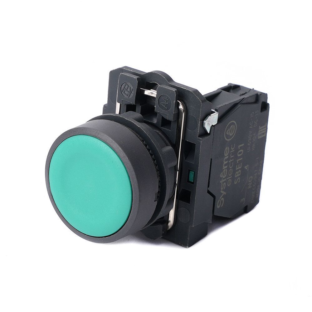 Кнопка SB5 в сборе модульная 22мм зеленая с возвратом пластик 1НО фото