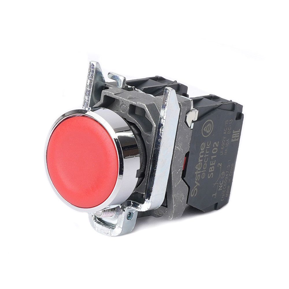Кнопка SB4 в сборе модульная 22мм красная с возвратом металл 1НО+1НЗ фото