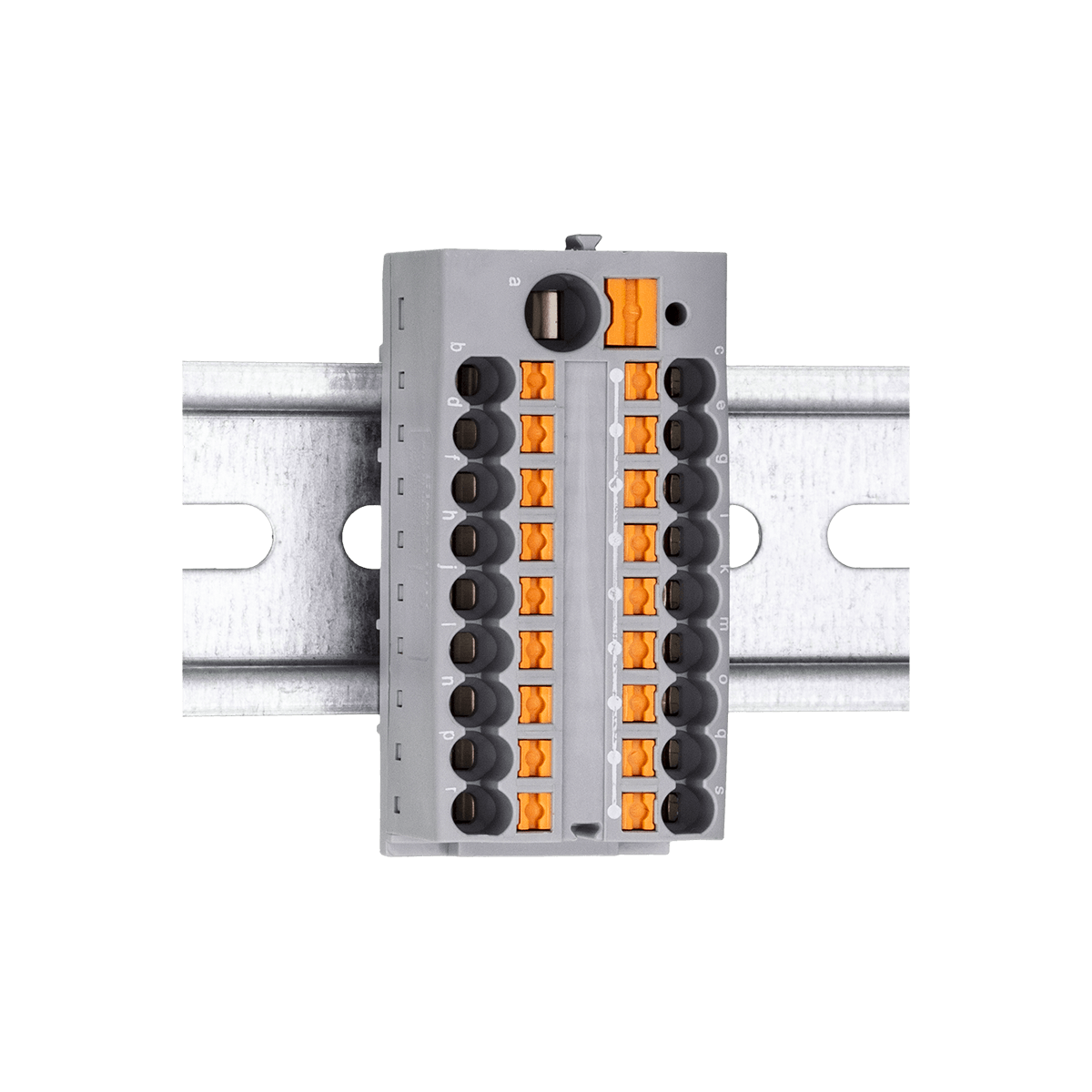 Клемма push-in распределительная с питанием, 6 мм²/18x2.5 мм², серая, Meyertec MTP-RPD6/18x2.5