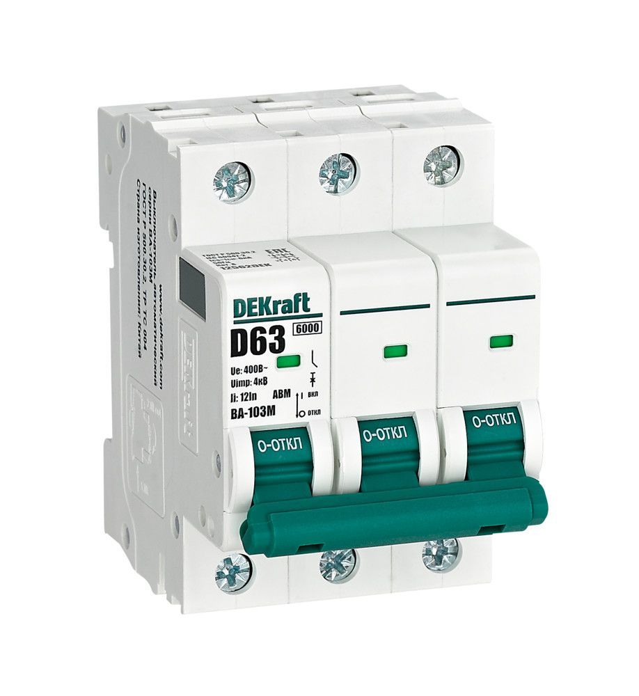 Автоматический выключатель ВА-103М 3P 63А D 6кА без теплозащиты фото