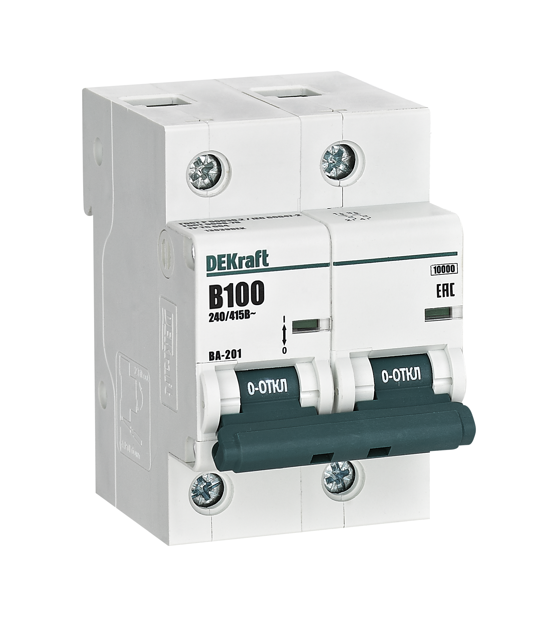 Автоматический выключатель ВА-201 2P 100А B 10кА фото