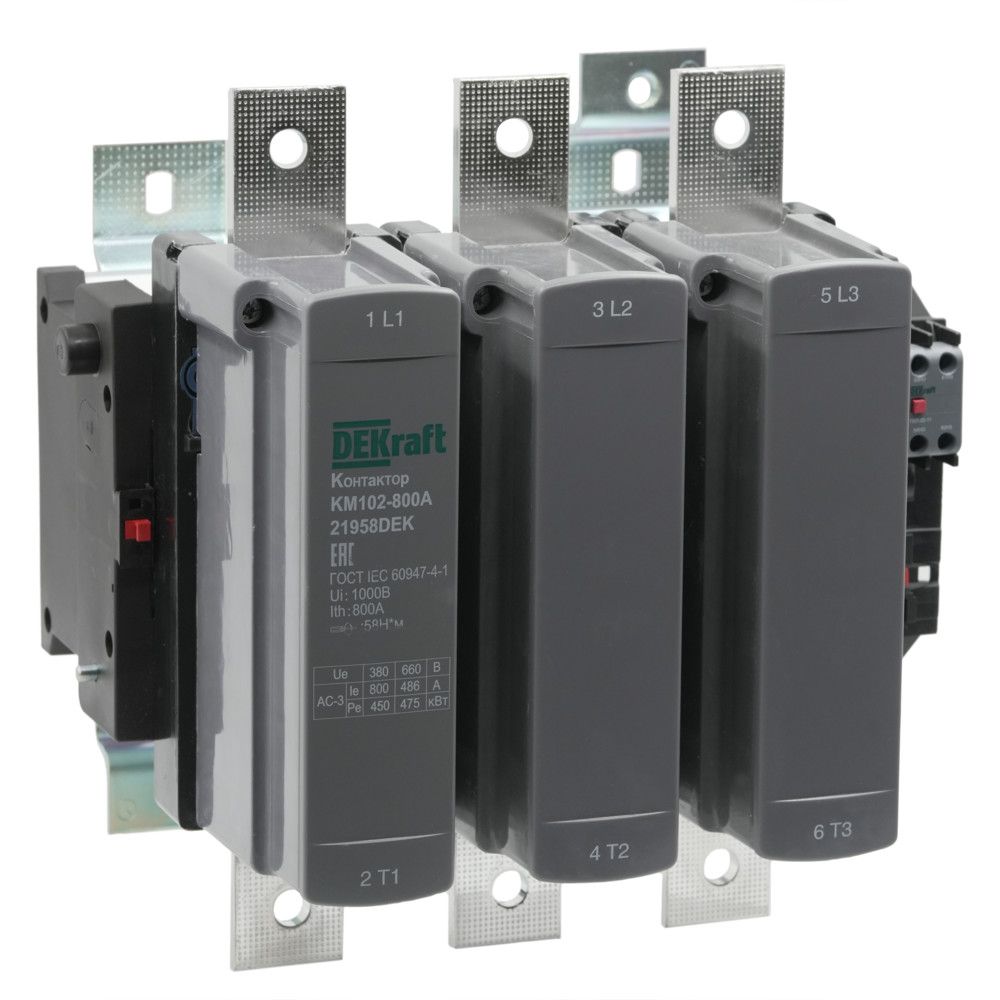 Контактор 800А 220В АС3 АС4 1НО+1НЗ КМ-102 фото