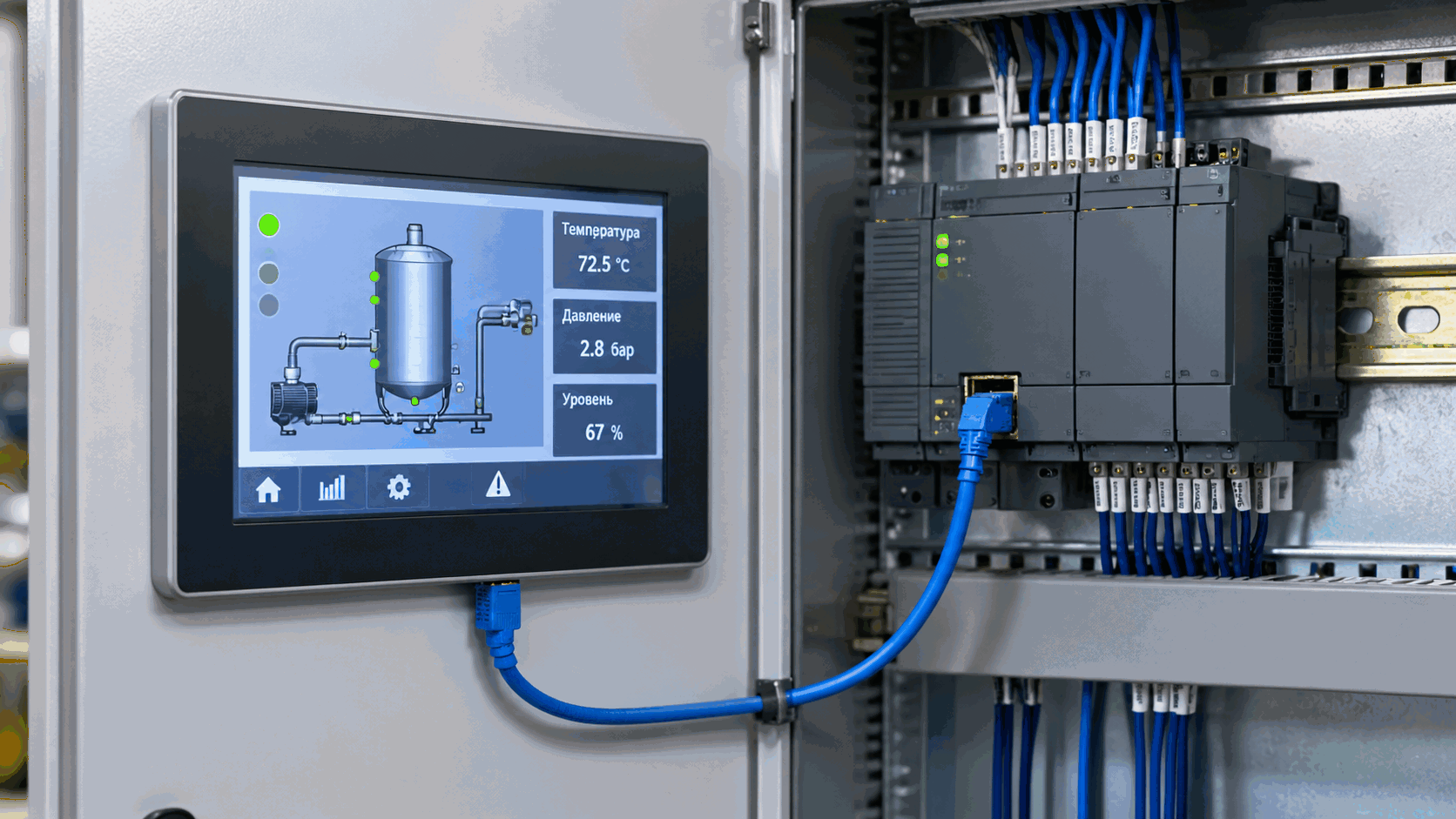 Подключение панели оператора HMI к ПЛК: схемы и настройка