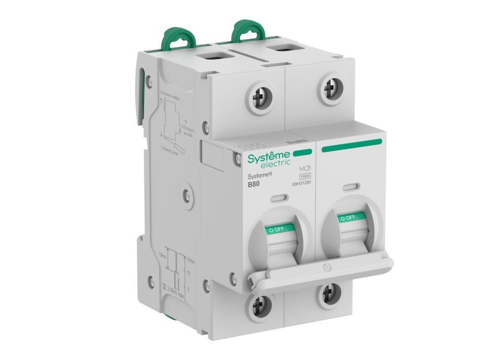 Systeme9 Автоматический выключатель (АВ) 27мм B 80A 2P 10 kA 400В фото