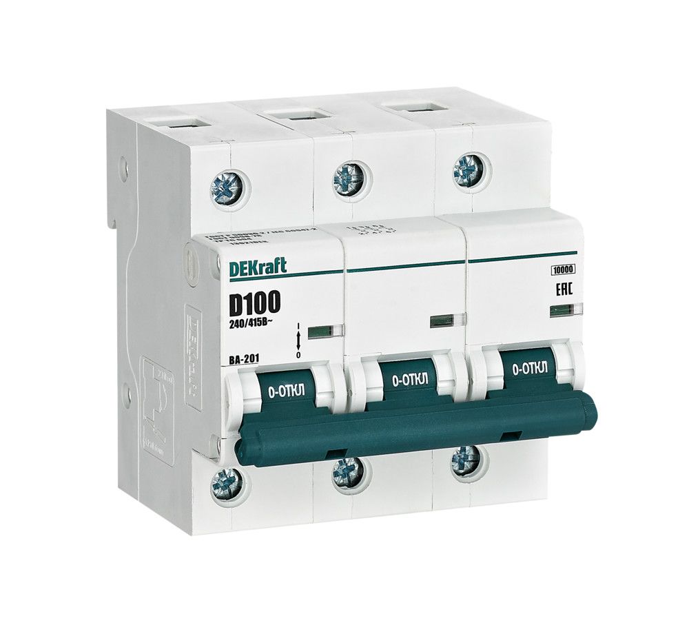 Автоматический выключатель ВА-201 3P 100А D 10кА фото