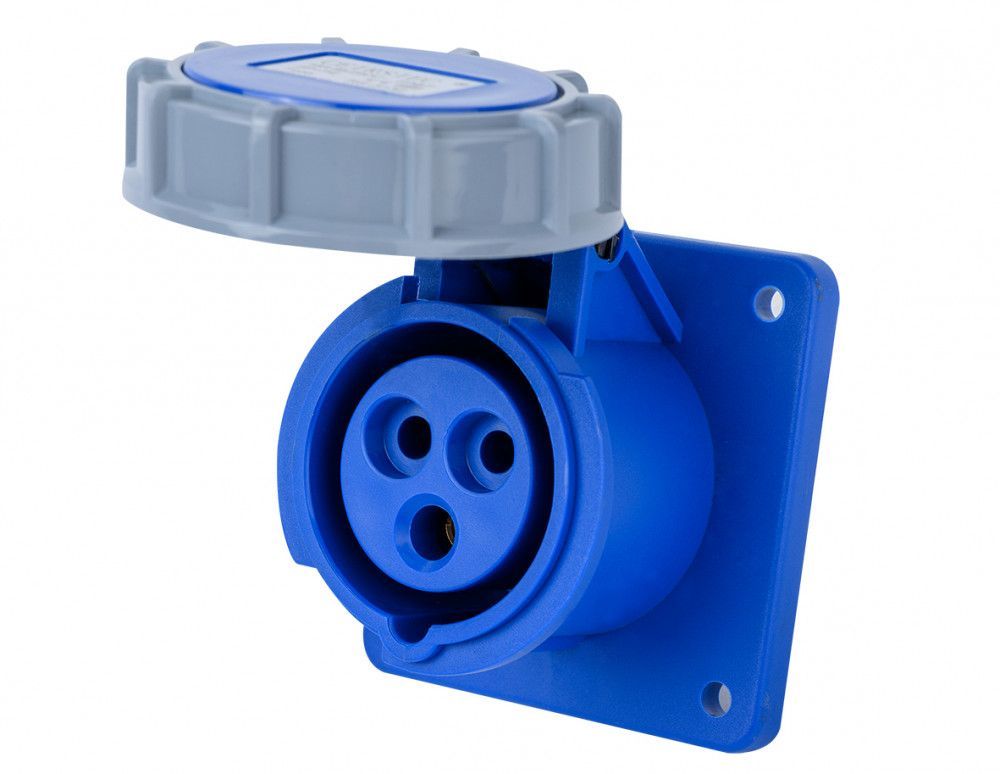 Розетка для скрытой проводки 2Р+РЕ 16А 220В IP67 РЩ-103 фото