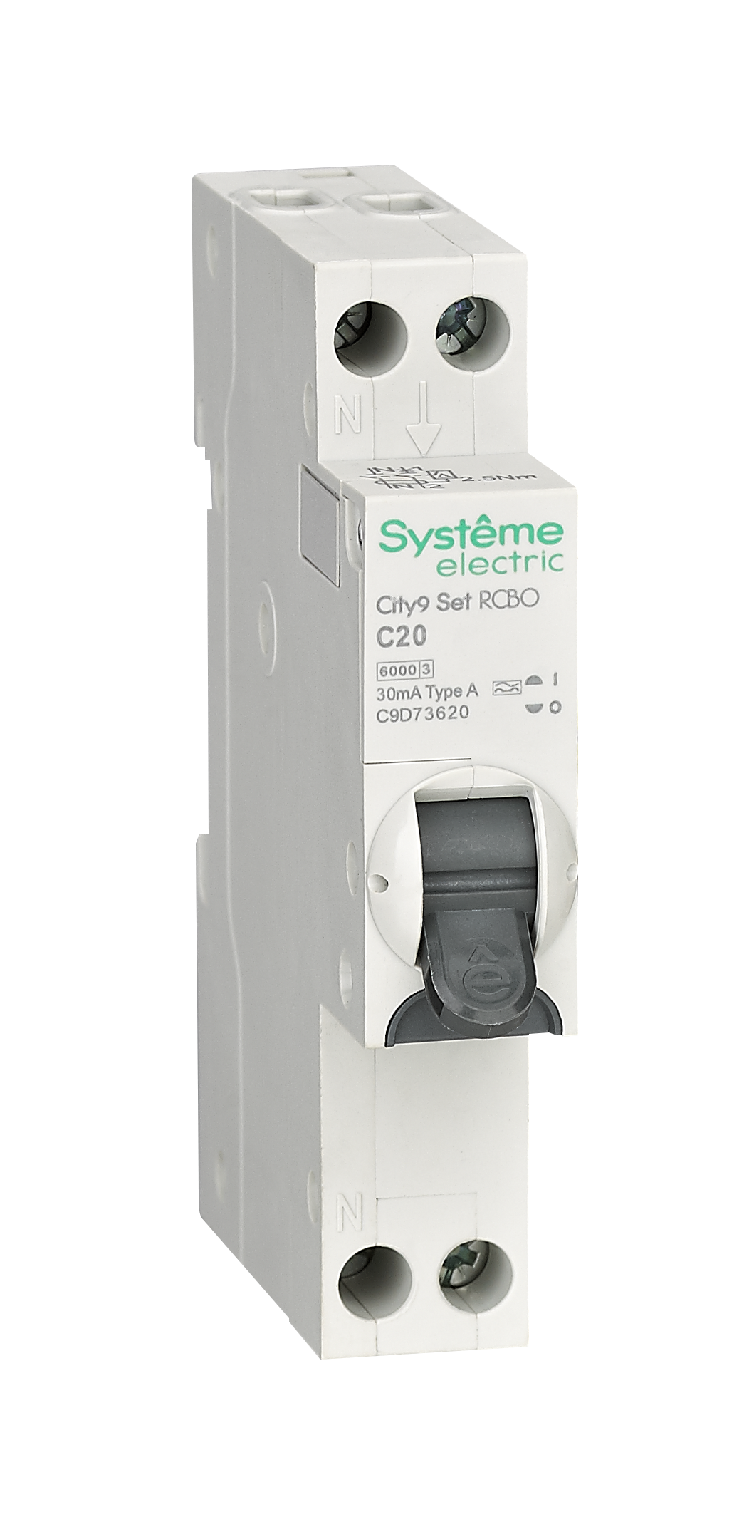 City9 АВДТ 1П+Н C20 6000A 30мА A 18мм фото