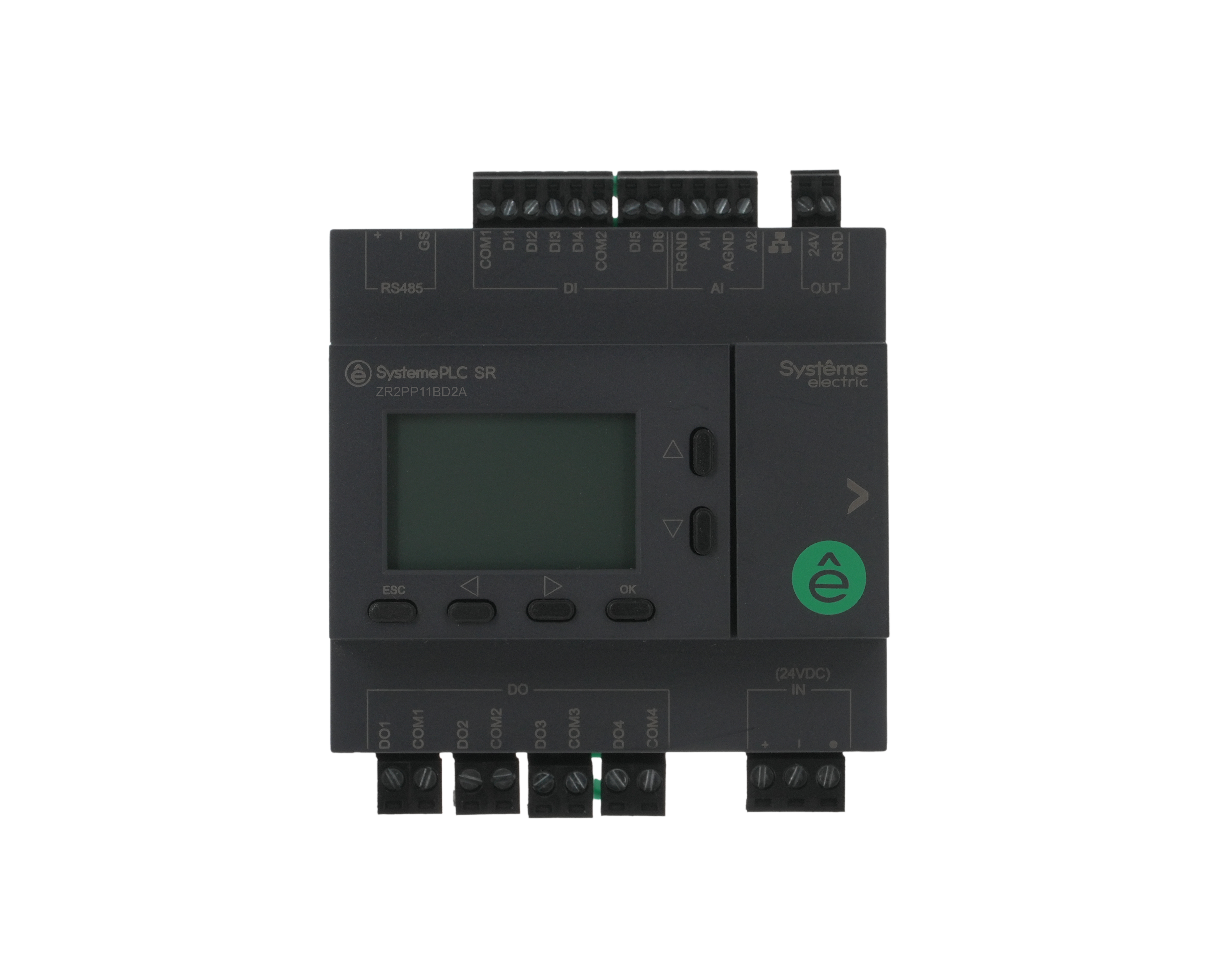 Интеллектуальное реле SR2; 24 VDC; дисплей; 12 IO: 6 DI, 4 DO (реле); 2 AI; 1xRS485, 1xRJ45 фото