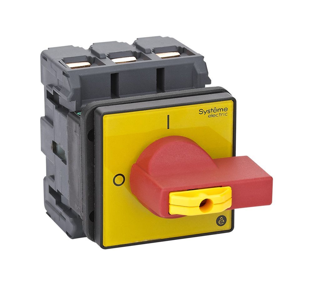 ВЫКЛЮЧАТЕЛЬ-РАЗЪЕДИНИТЕЛЬ 3P 100A IP54 С КРАСНОЙ РУКОЯТКОЙ НА ДВЕРЦУ 4 ВИНТА 1 ЗАМОК фото