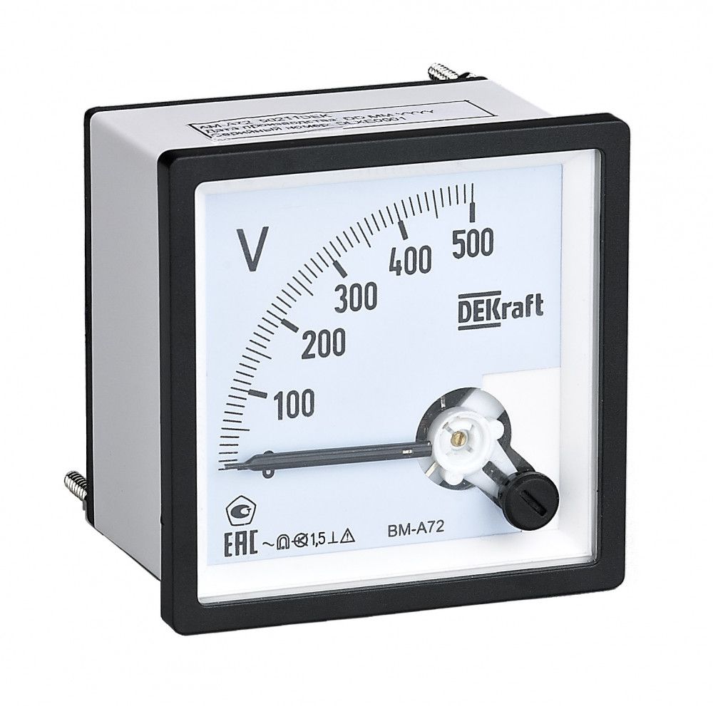 Вольтметр аналоговый шкала 500В AC 72х72мм КТ 1,5 фото
