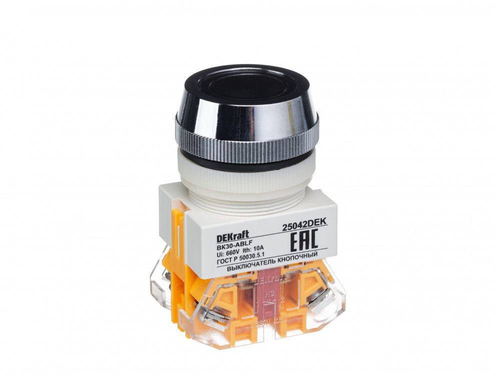 Выкл. кноп. ABLF D30 ЧЕРНЫЙ 220В ВK-30