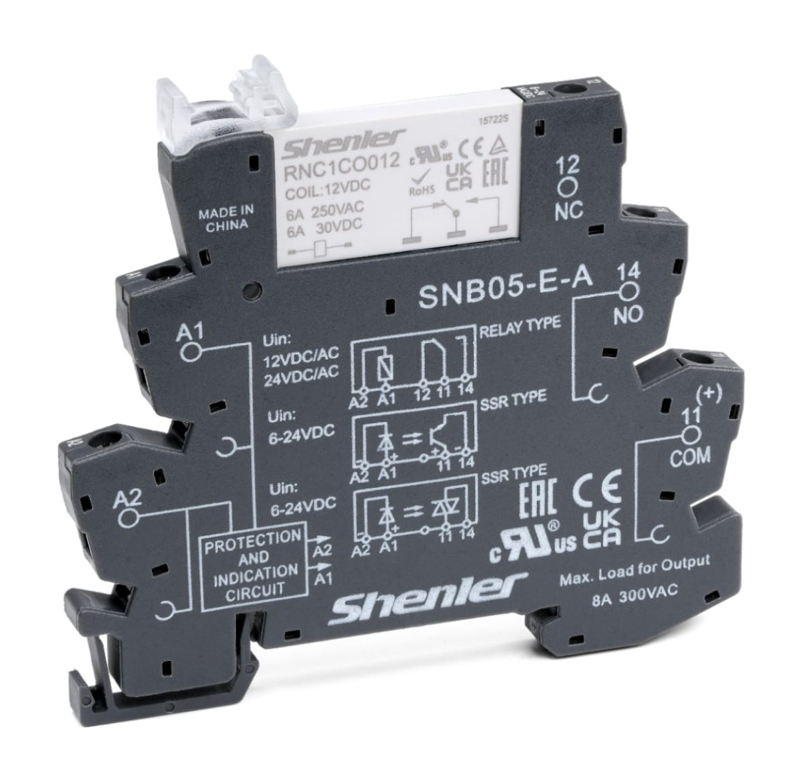 Комплект интерфейсного реле Shenler RNC1CO024 с колодкой SNB05-E-A