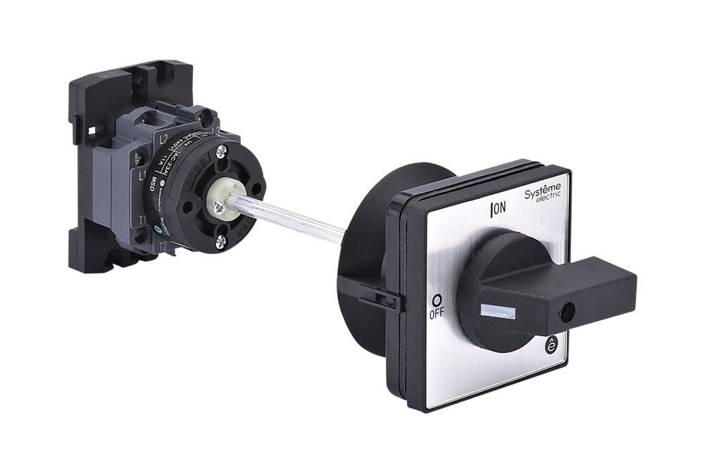 ВЫКЛЮЧАТЕЛЬ-РАЗЪЕДИНИТЕЛЬ 4P 20A IP40 С ЧЁРНОЙ ВЫНОСНОЙ РУКОЯТКОЙ НА ДИН-РЕЙКЕ/ПЛАТЕ фото