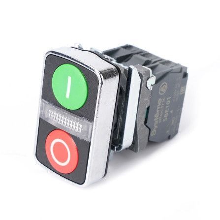 Кн SB4 двойн в сборе модуль 22мм з "I"+сигн лампа+кр "О" металл 230ВАС 1НО+1НЗ фото