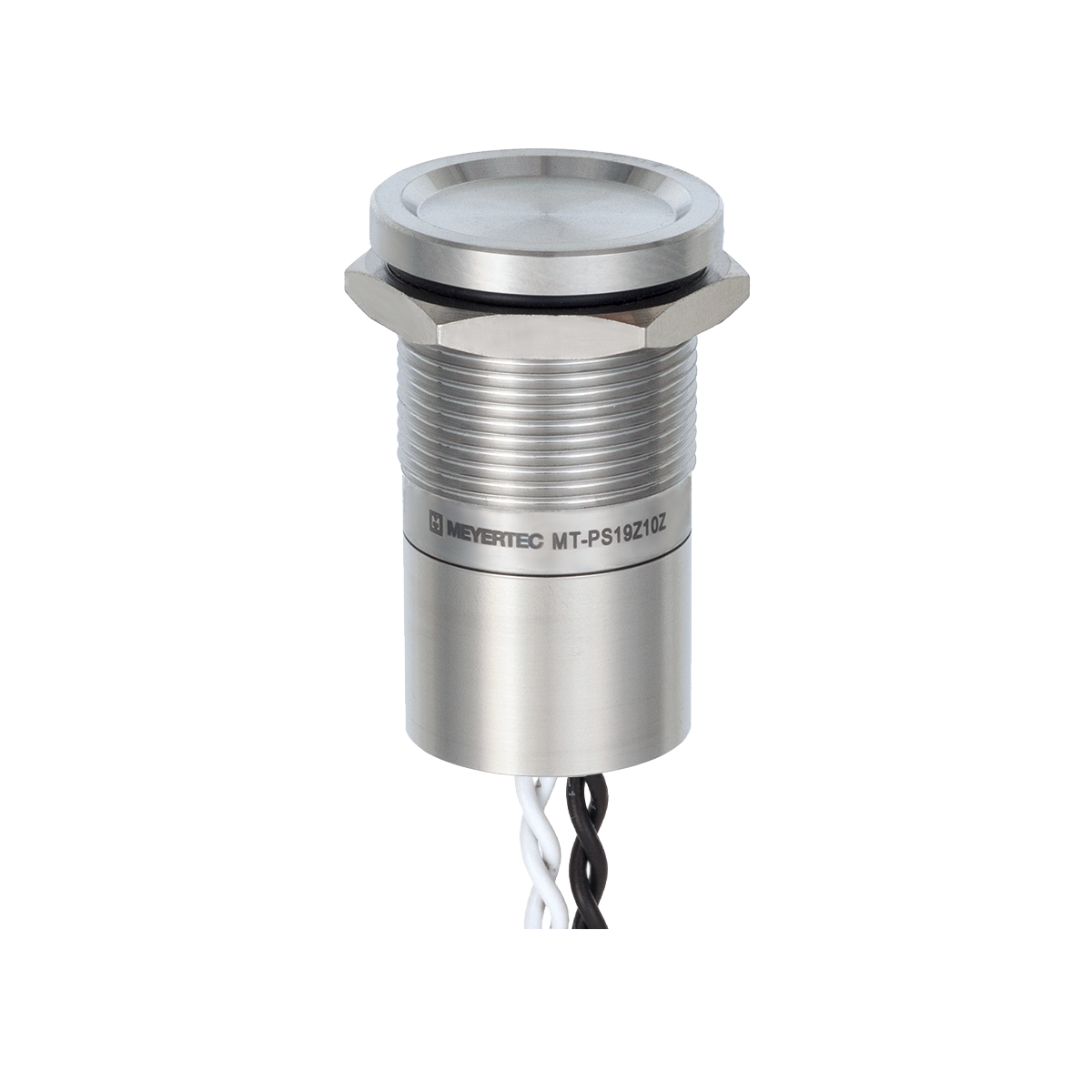 Пьезокнопка без подсветки, Ø19 мм, толкатель с местом для пальца, NO, с фиксацией, IP69K фото