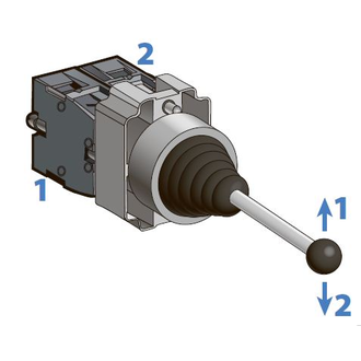 Джойстик в сборе, 2NO, 2 положения с фиксацией Meyertec MTB2-PA12 фото