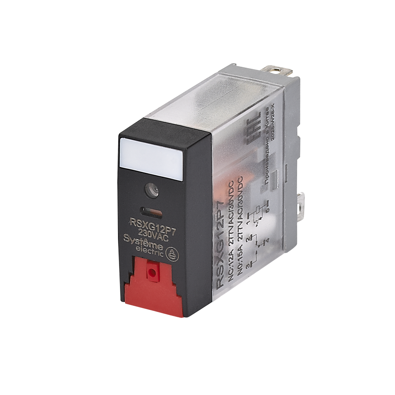 Реле 12A 1CO 230VAC тест кнопка LED фото