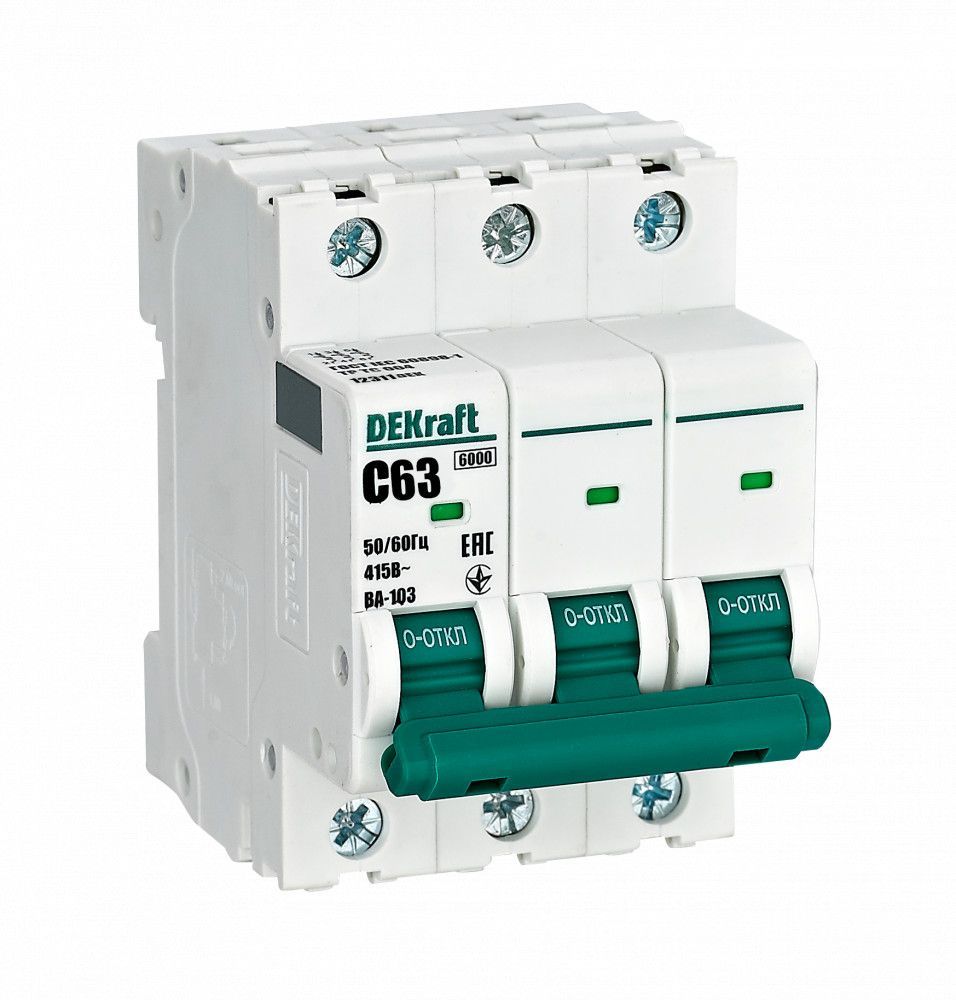 Автоматический выключатель ВА-103 3P 63А C 6кА новый фото