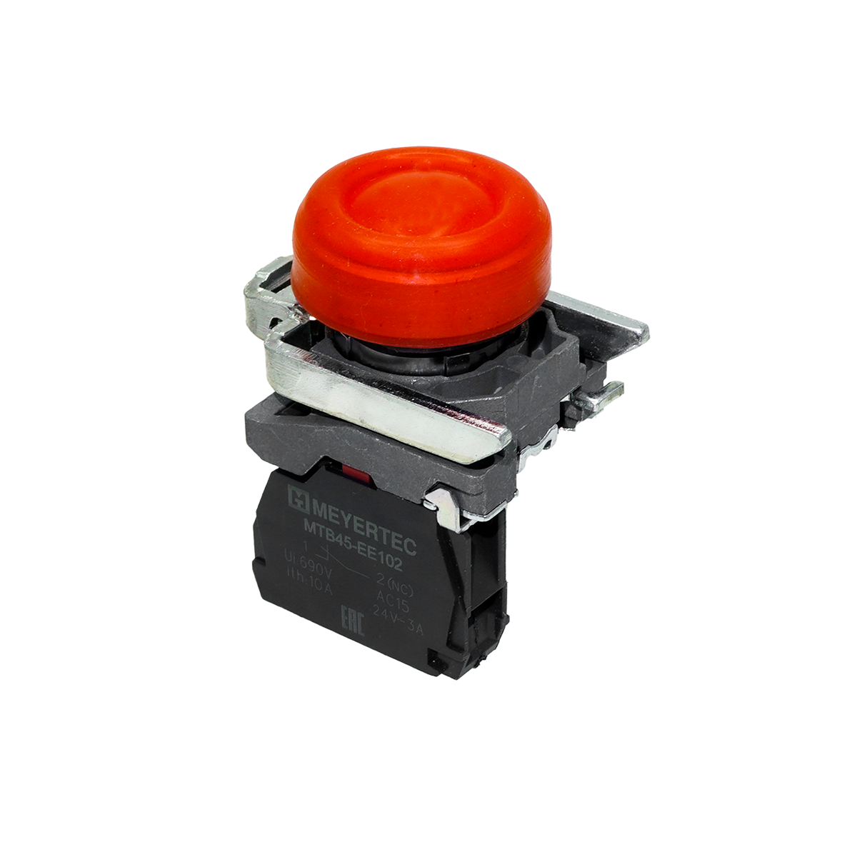 Кнопка красная в кожухе, 1NС, IP66, металл Meyertec MTB4-BP42