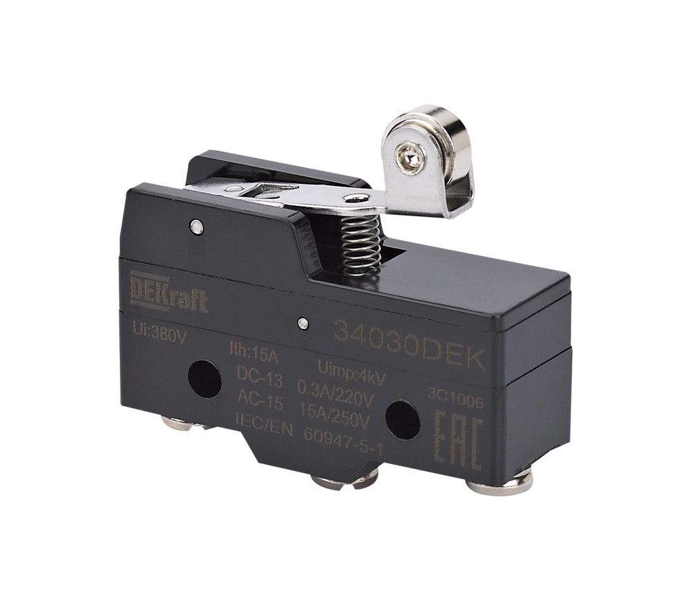 Миниатюрный конц. вык. 1НО1НЗ шарнирного короткого рычажного типа с металлическим роликом фото