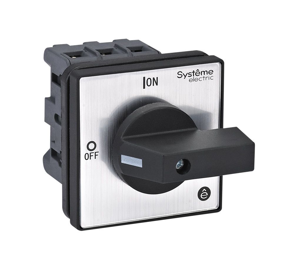 ВЫКЛЮЧАТЕЛЬ-РАЗЪЕДИНИТЕЛЬ 3P 25A IP54 С ЧЁРНОЙ РУКОЯТКОЙ НА ДВЕРЦУ 4 ВИНТАМИ фото