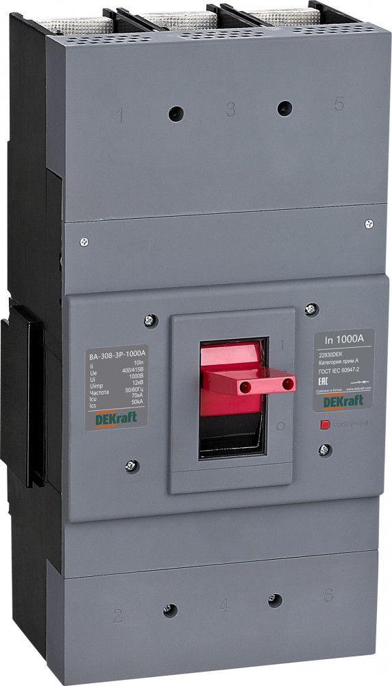 Силовой автоматический выключатель 3P 1000А 70кА ВА-308 фото