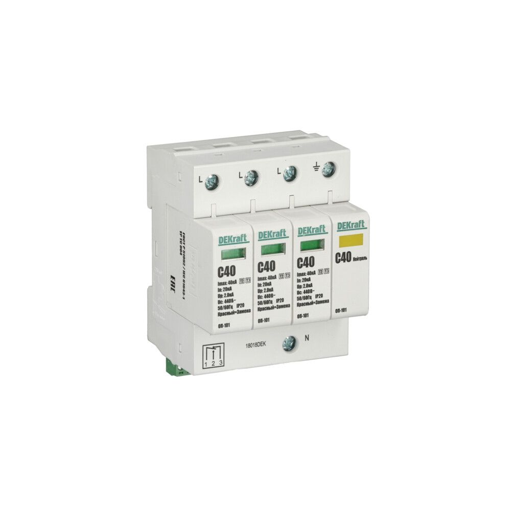 Ограничитель перенапряжений 3P+N 40кА класс C 440В фото