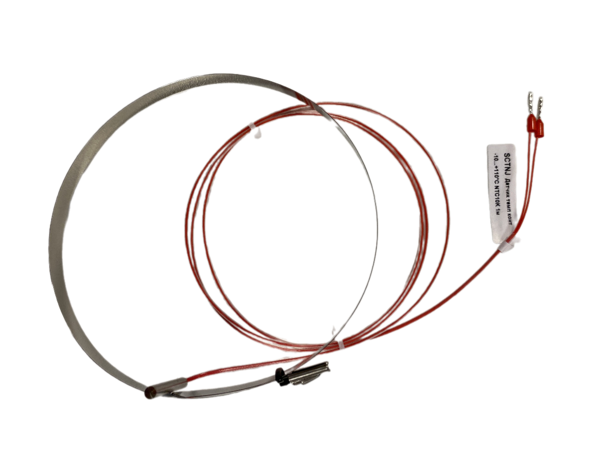 Датчик температуры контактный, -10…+110°С NTC10кОм Ø15…100мм бескорп каб.1м фото