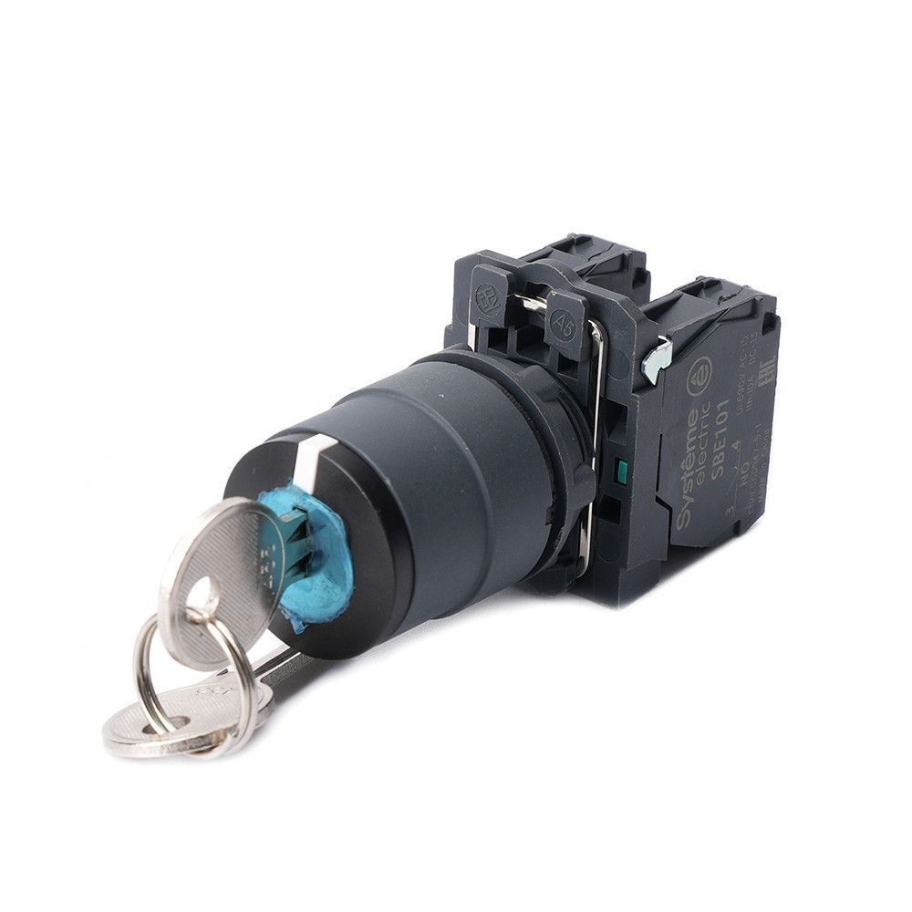 Переключатель SB5 в сборе модульный 22мм 3 позиции с фиксацией ключ 2НО фото