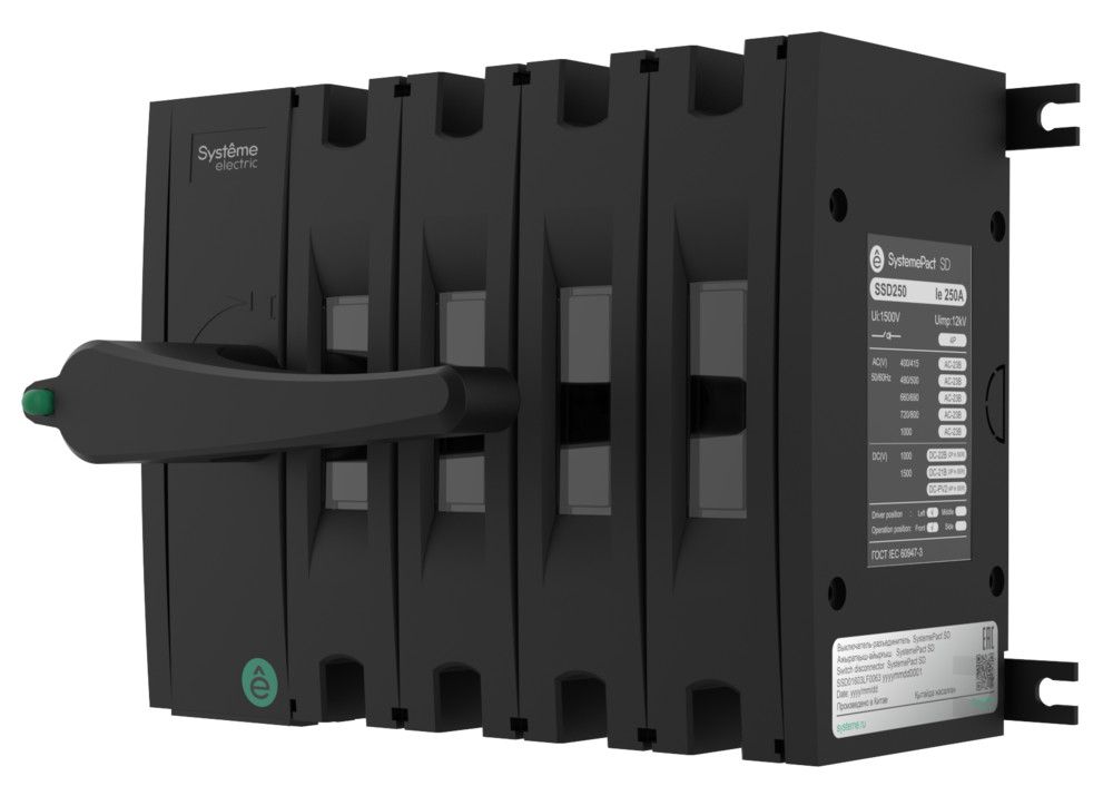 ВЫКЛ.-РАЗЪЕДИНИТЕЛЬ SYSTEMEPACT SD160 4P 63A РУКОЯТКА СЛЕВА ФРОНТ._РУКОЯТКА ЗАКАЗЫВАЕТСЯ ОТДЕЛЬНО фото